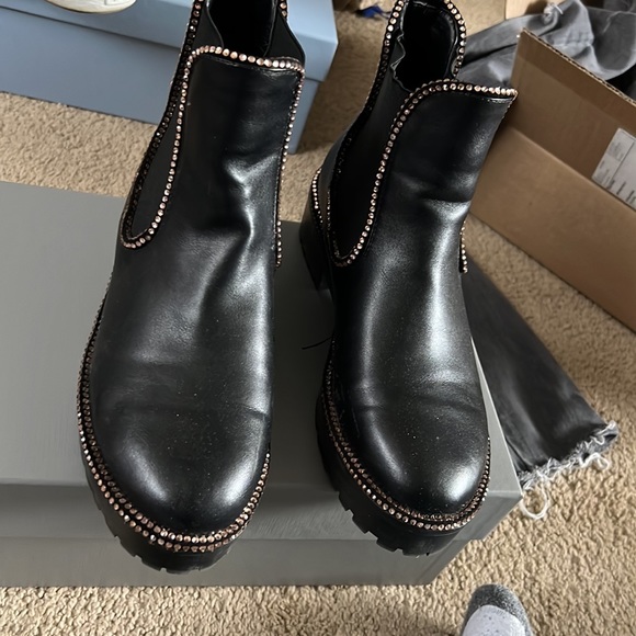 Ego Official - Black Chelsea Boots w/ Rose Gold Stones - Picture 3 of 3